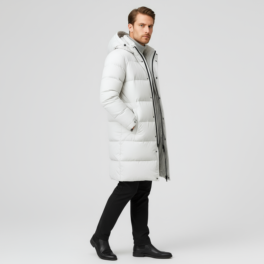 Men's Long Down Puffer Jacket Winter Parka