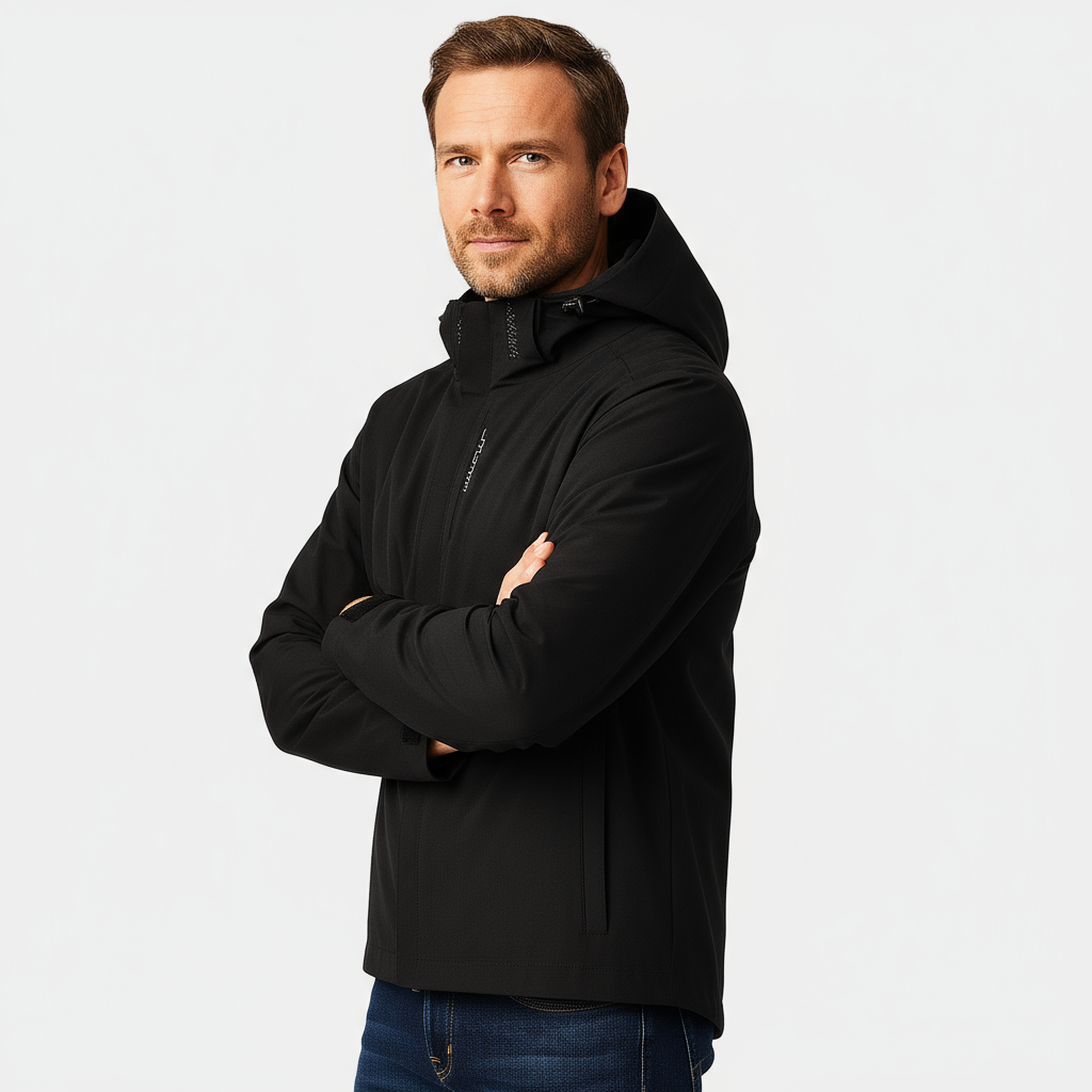 Men’s Waterproof Windproof Jacket – Adjustable Hood