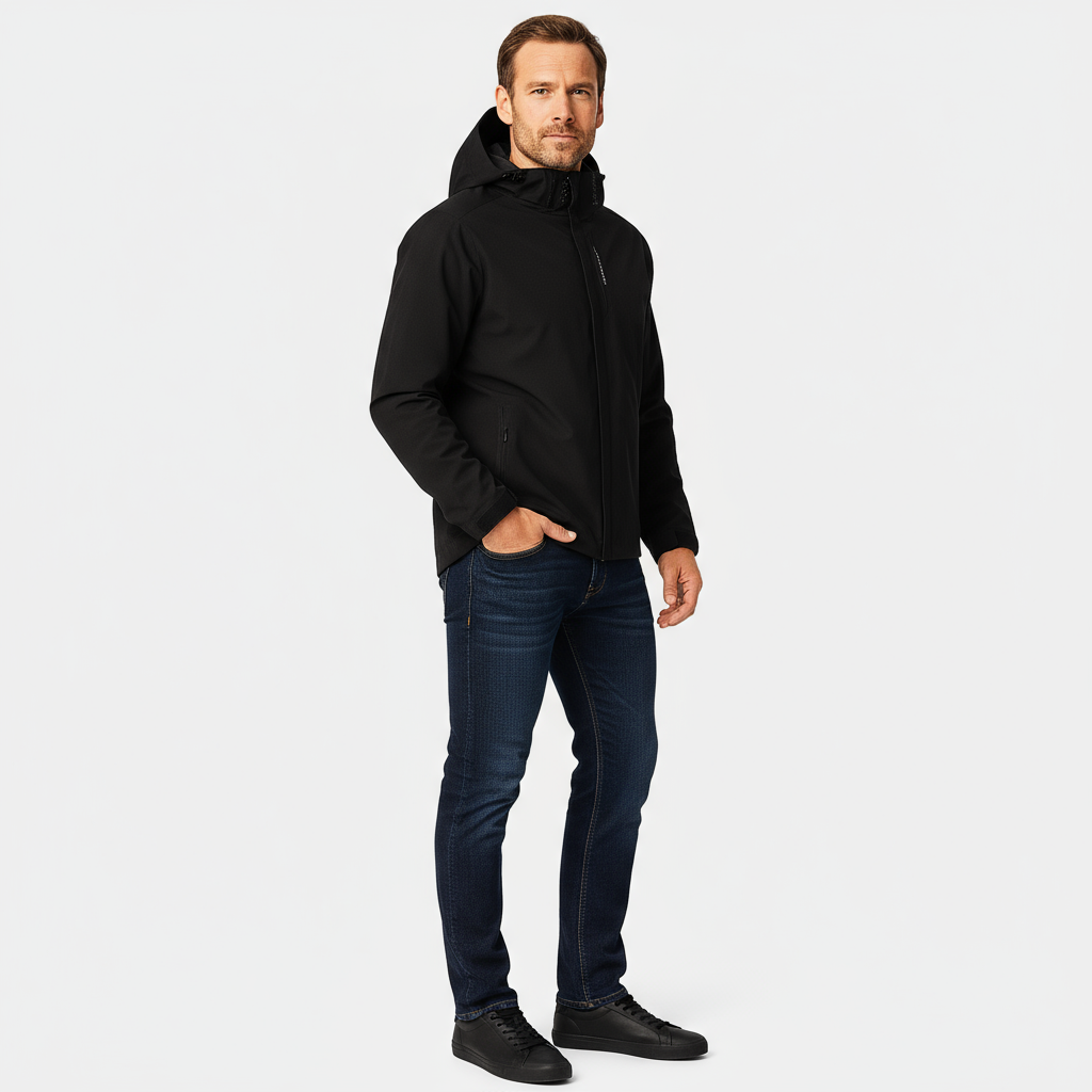 Men’s Waterproof Windproof Jacket – Adjustable Hood
