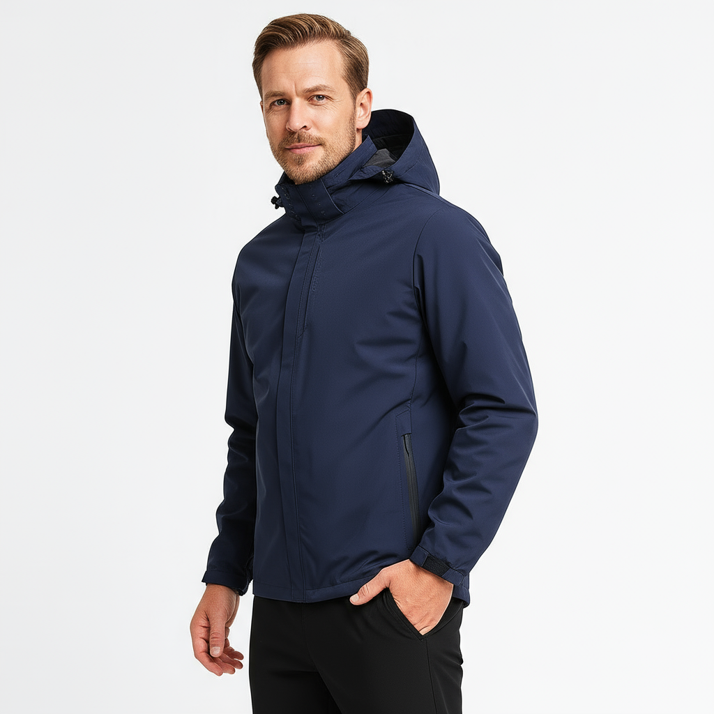 Men’s Waterproof Windproof Jacket – Adjustable Hood