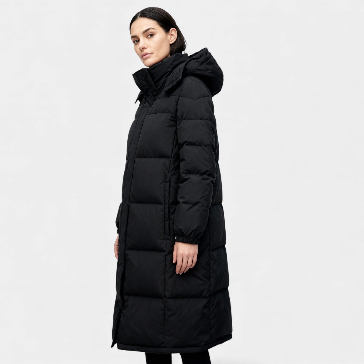Women’s Long Puffer Coat – Quilted Winter Jacket