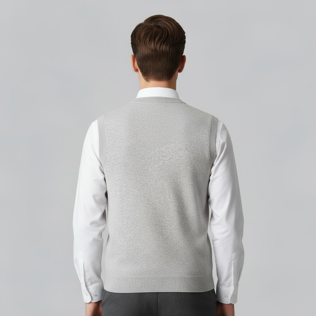 Men’s Cashmere V-Neck Vest – Sleeveless Sweater