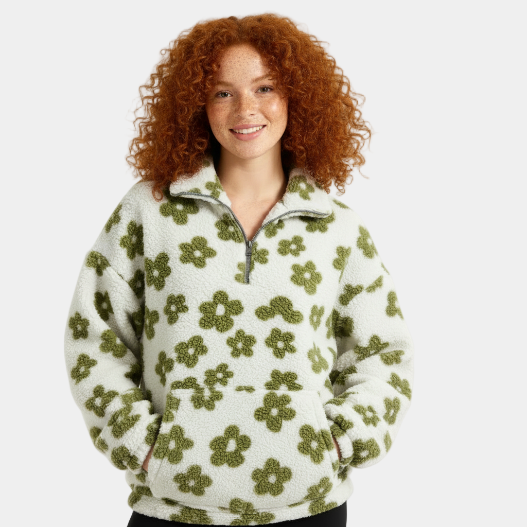 Women’s Fleece Pullover – Plush Half-Zip Winter Sweater