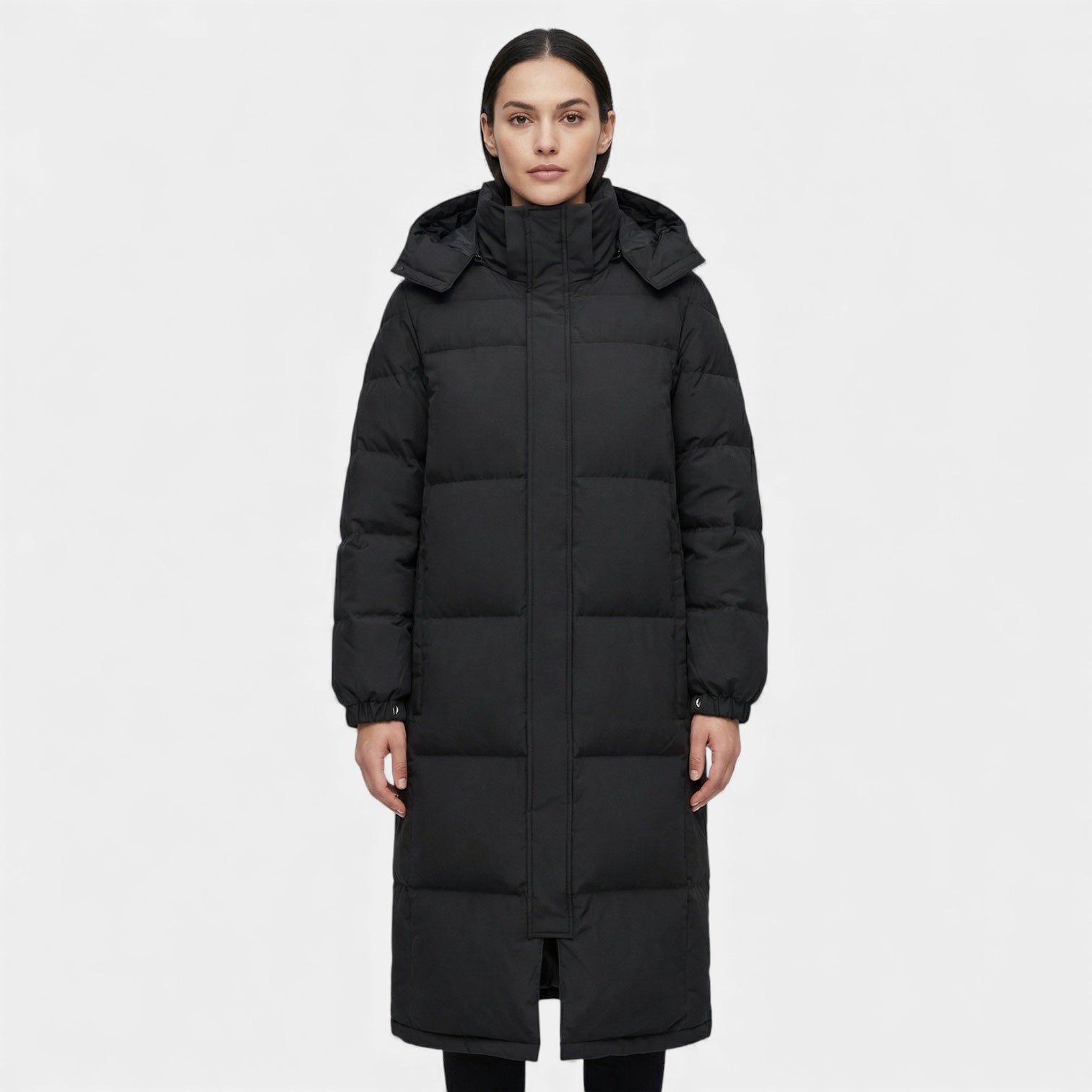 Women’s Long Puffer Coat – Quilted Winter Jacket