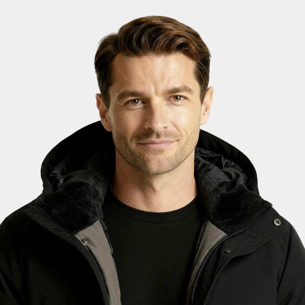 Men's Long Insulated Down Parka - Winter Coat