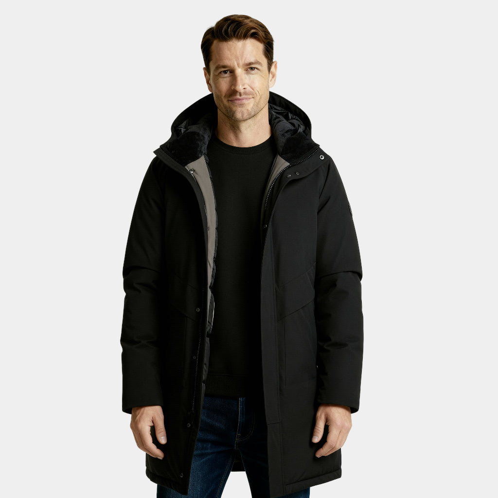 Men's Long Insulated Down Parka - Winter Coat