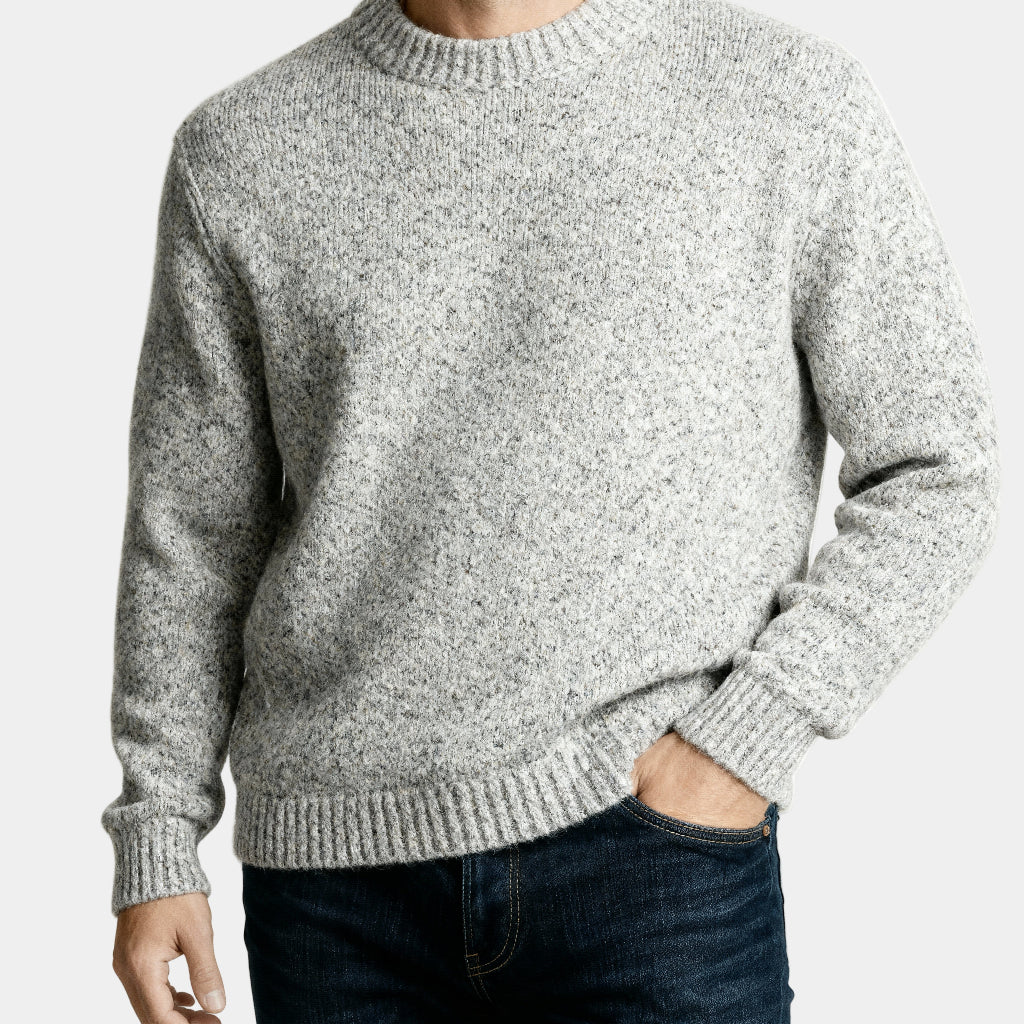 Men’s Heathered Wool-Blend Crewneck Sweater