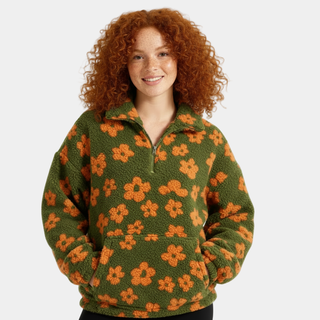 Women’s Fleece Pullover – Plush Half-Zip Winter Sweater
