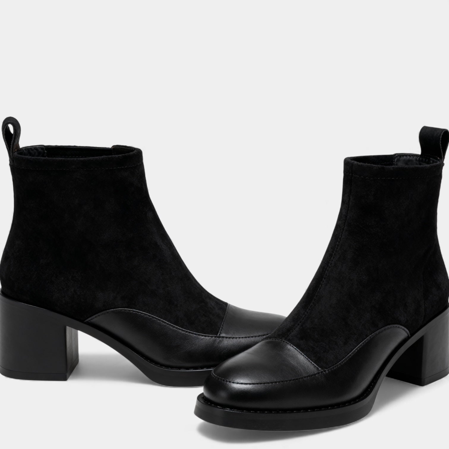 Women’s Classy Suede Ankle Boots – Block Heel