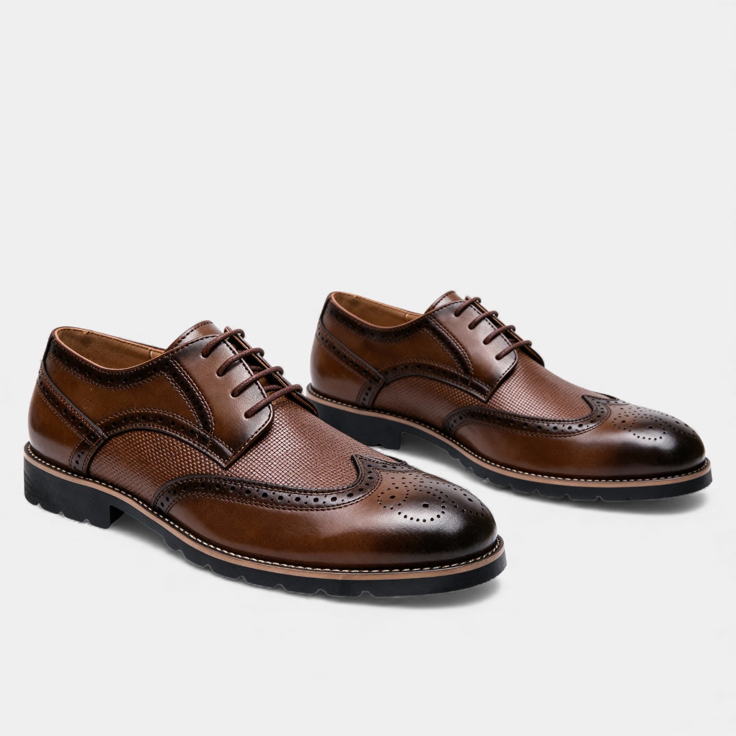 Men’s Faux Leather Oxford Wingtip Brogue Shoes