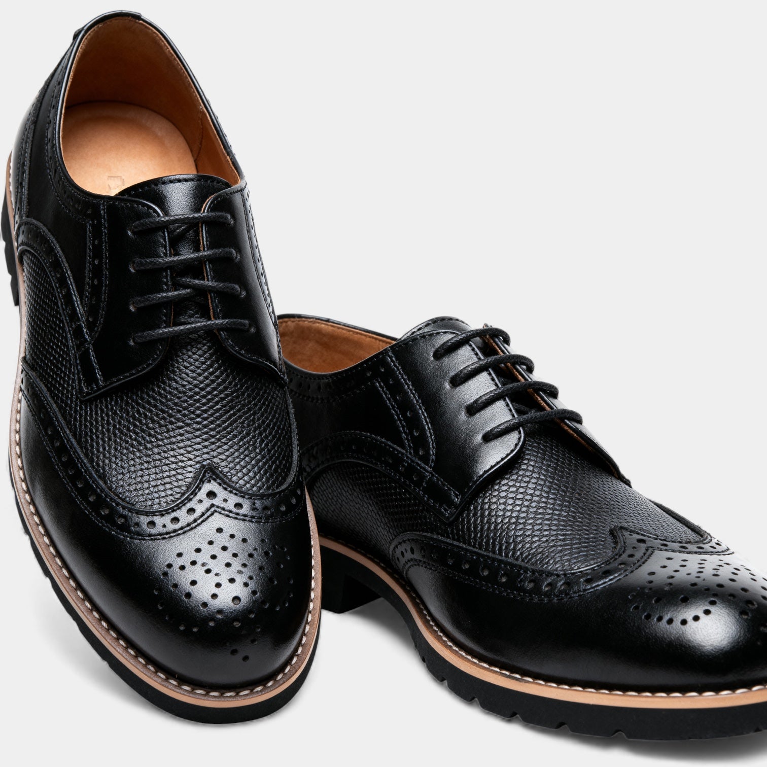 Men’s Faux Leather Oxford Wingtip Brogue Shoes