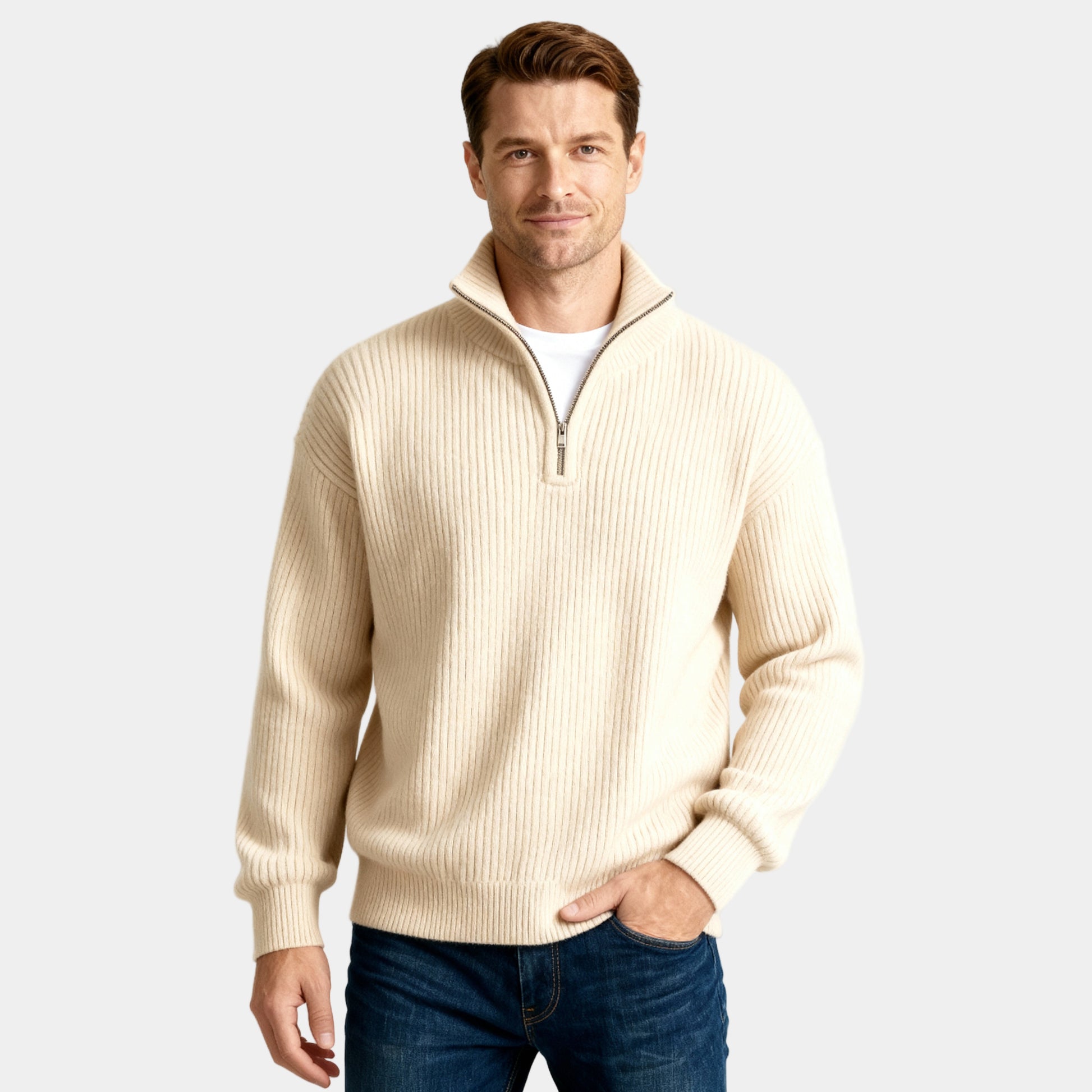 Men's Knitted Half-Zip Sweater