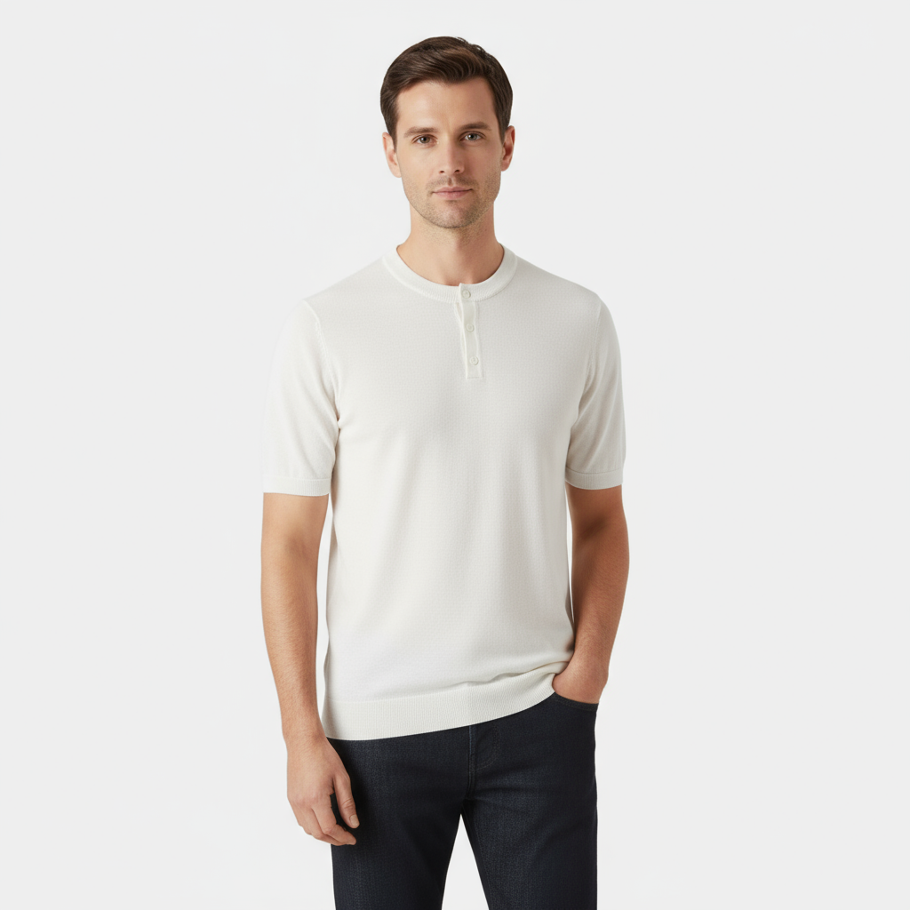 Men's Cotton Henley T-Shirt