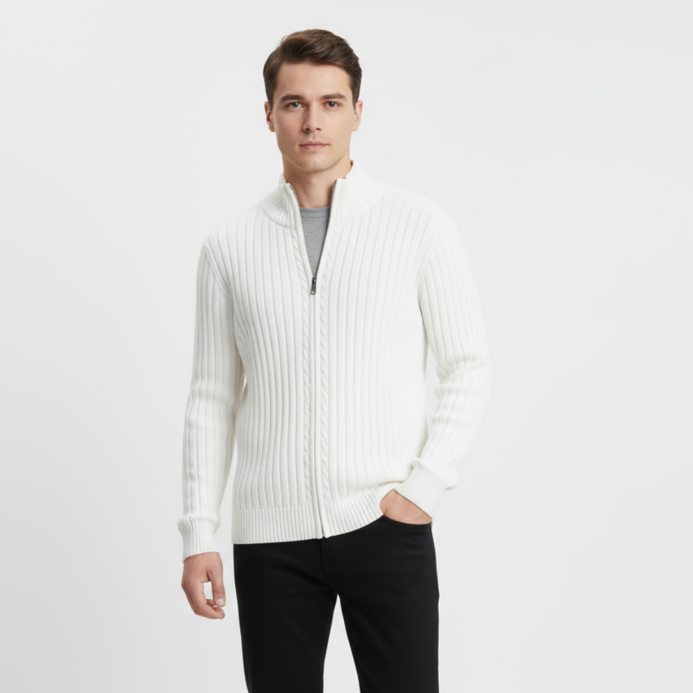 Men’s Ribbed Zip Cardigan
