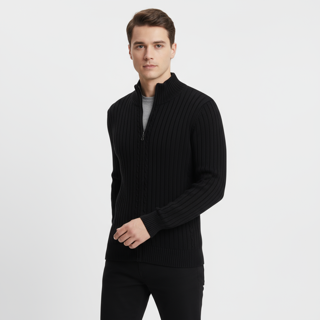 Men’s Ribbed Zip Cardigan