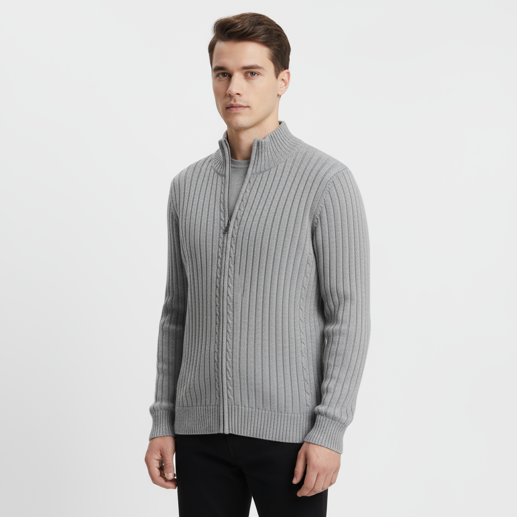 Men’s Ribbed Zip Cardigan