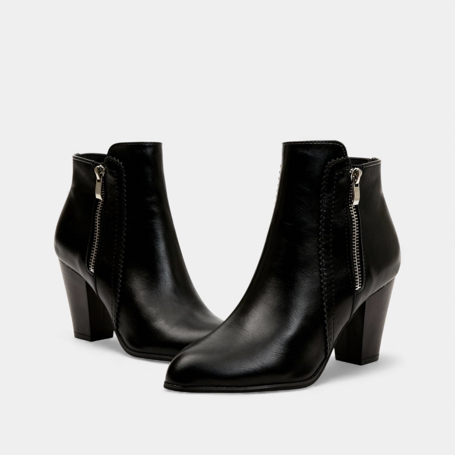 Women’s Vegan Leather Ankle Boots - Block Heel