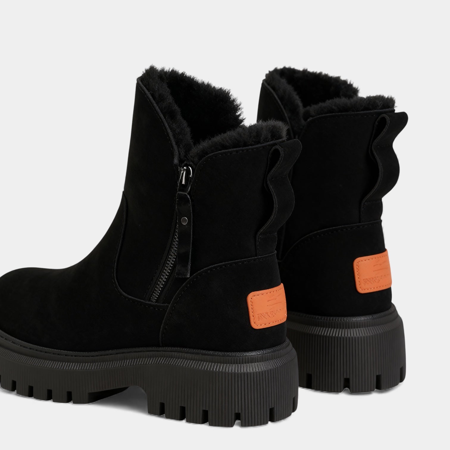 Women’s Faux Suede Winter Boots – Fur Lining, Side Zip