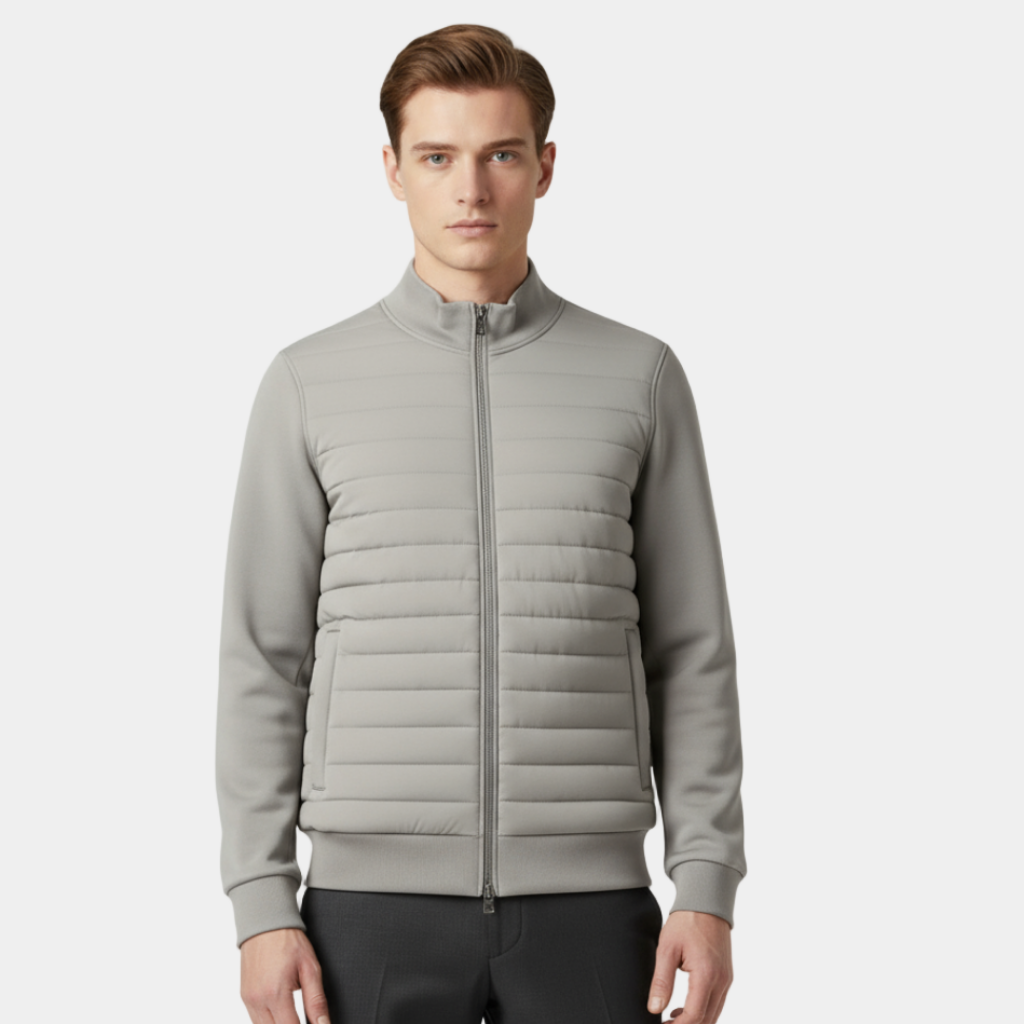 Men’s Hybrid Quilted Puffer Jacket – Lightweight Windbreaker