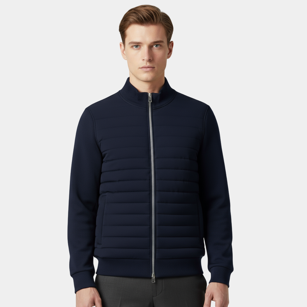 Men’s Hybrid Quilted Puffer Jacket – Lightweight Windbreaker