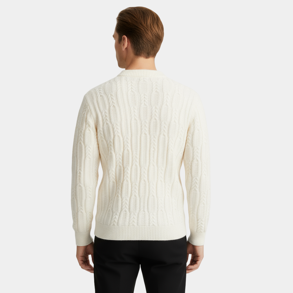 Men’s Patterned Knit Jumper – Crew Neck Sweater