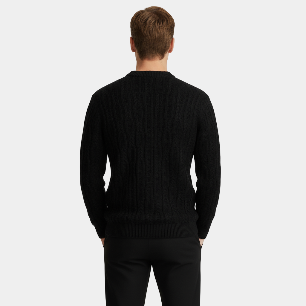 Men’s Patterned Knit Jumper – Crew Neck Sweater