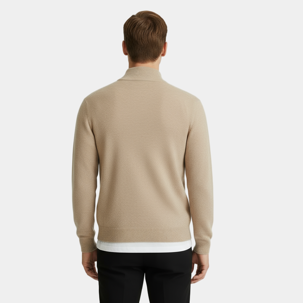 Men’s Fine Cashmere Zip Cardigan – Full-Zip