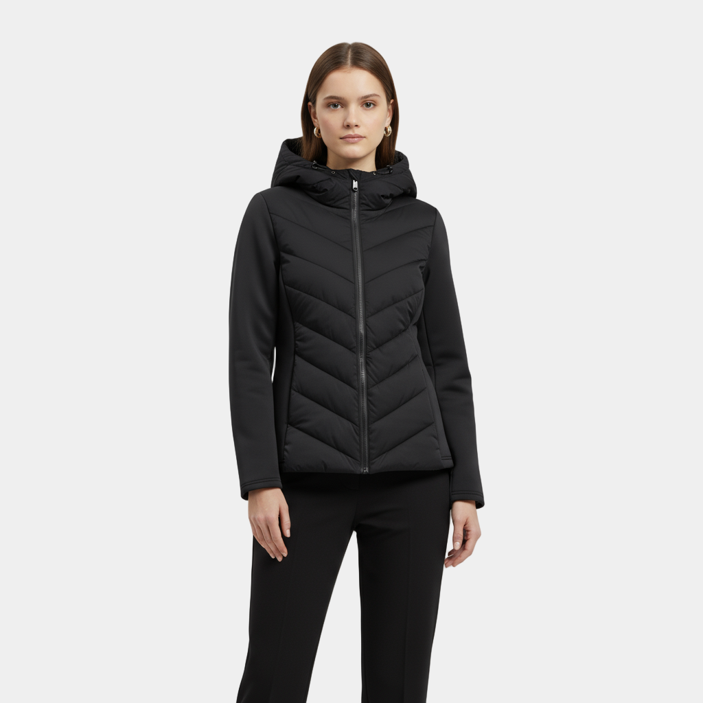 Women's Quilted Windbreaker Jacket with Stretch Sleeves