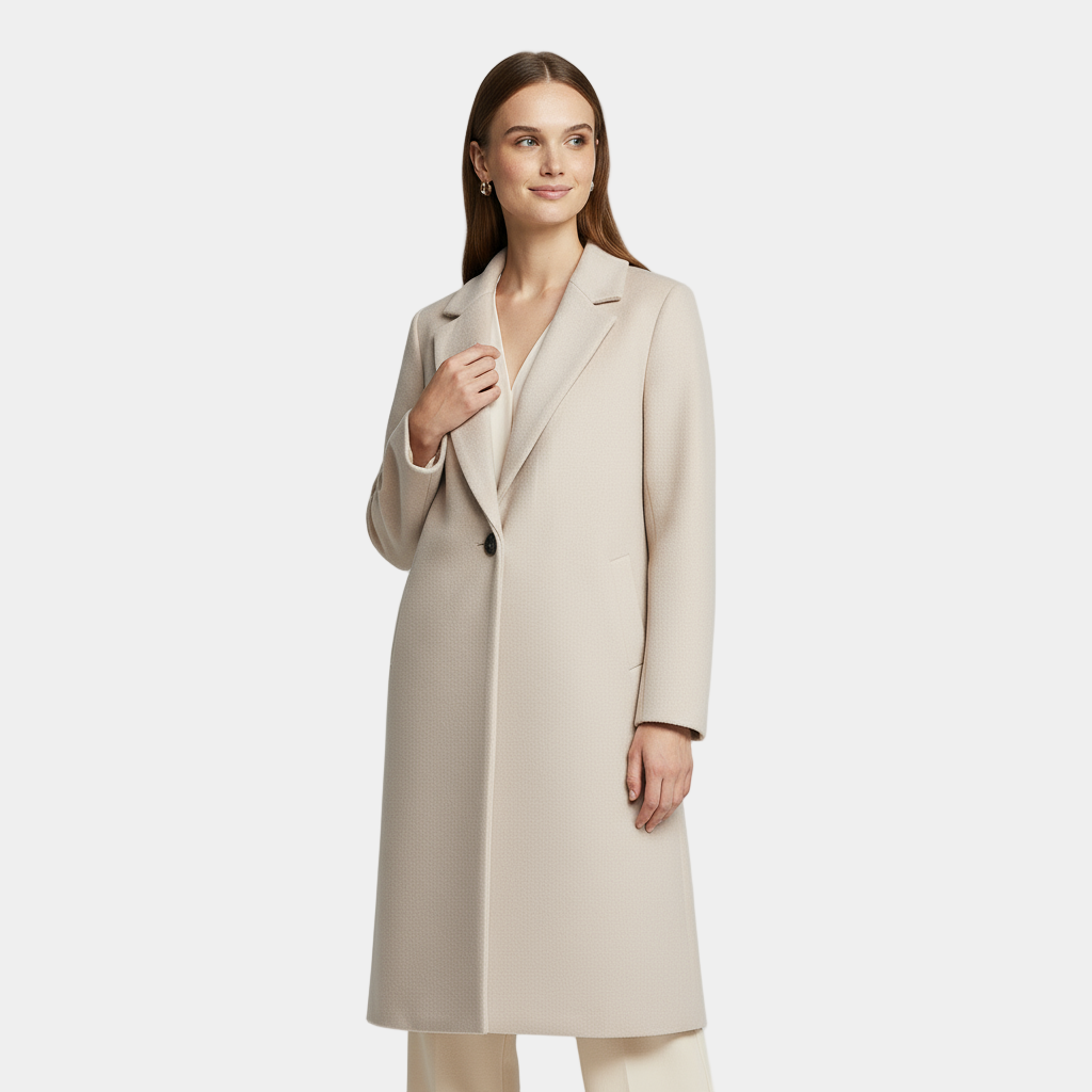 Women’s Chic Tailored Wool Coat Single Buttoned