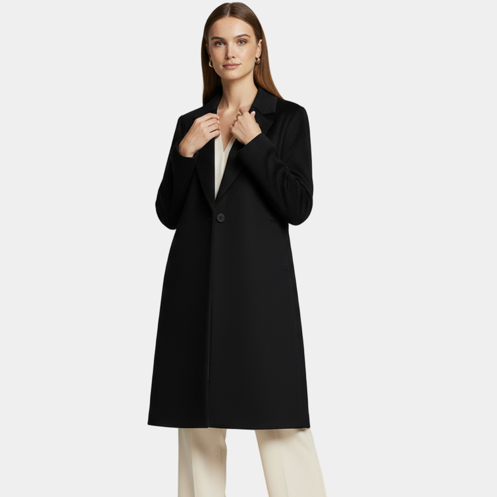 Women’s Chic Tailored Wool Coat Single Buttoned