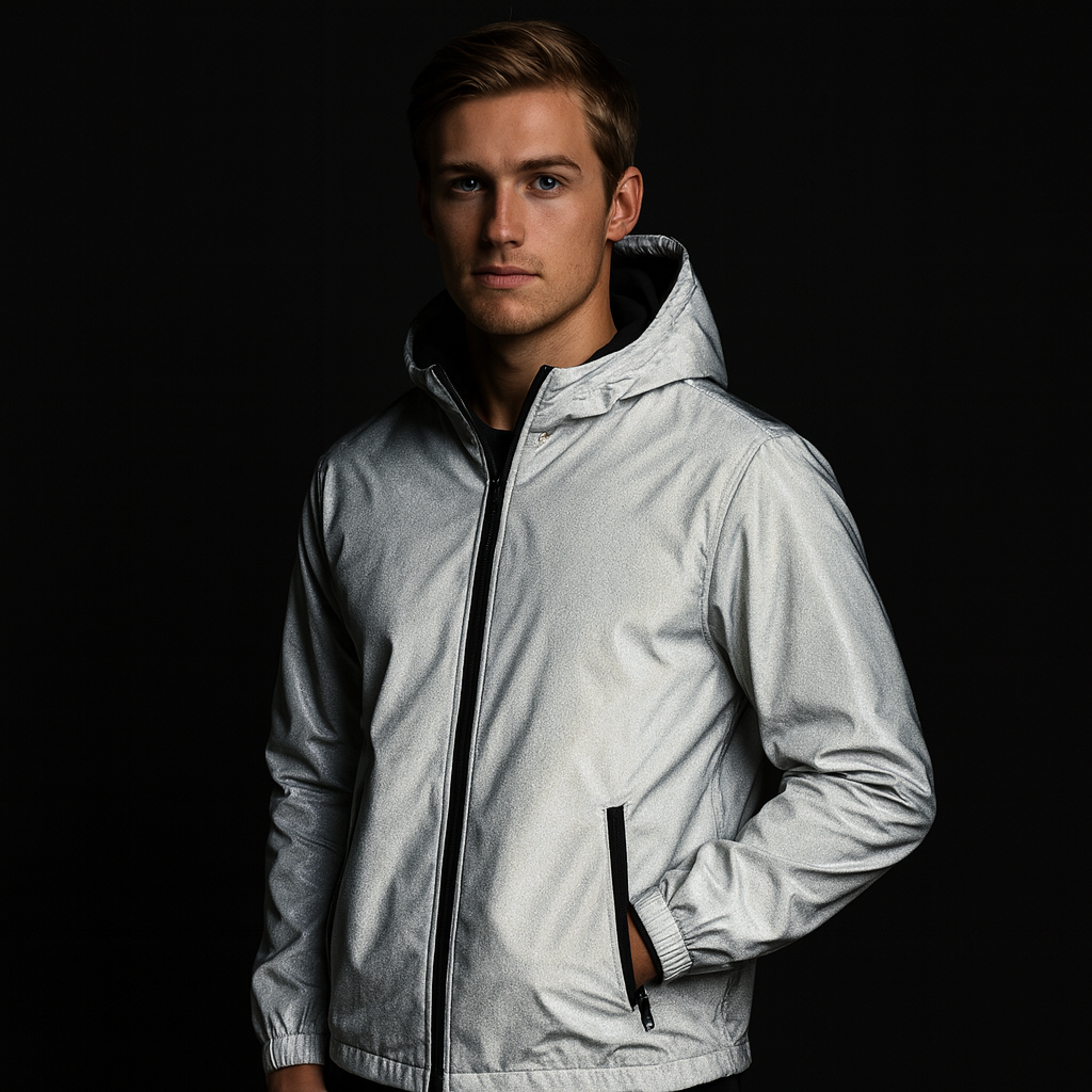Noir | Men's Reflective Windbreaker Jacket-Noir-Noir