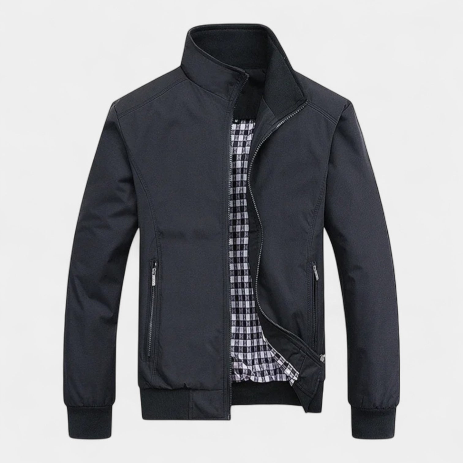 Noir | Men's Harrington Jacket - Water Repellent & Windproof Bomber