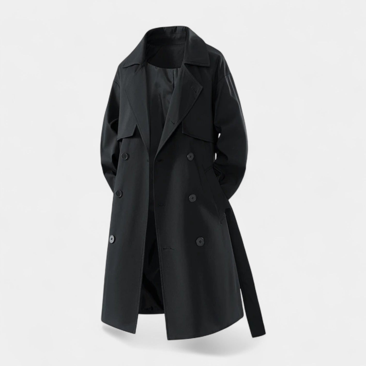 Noir | Men’s Waterproof Trench Coat Double-Breasted