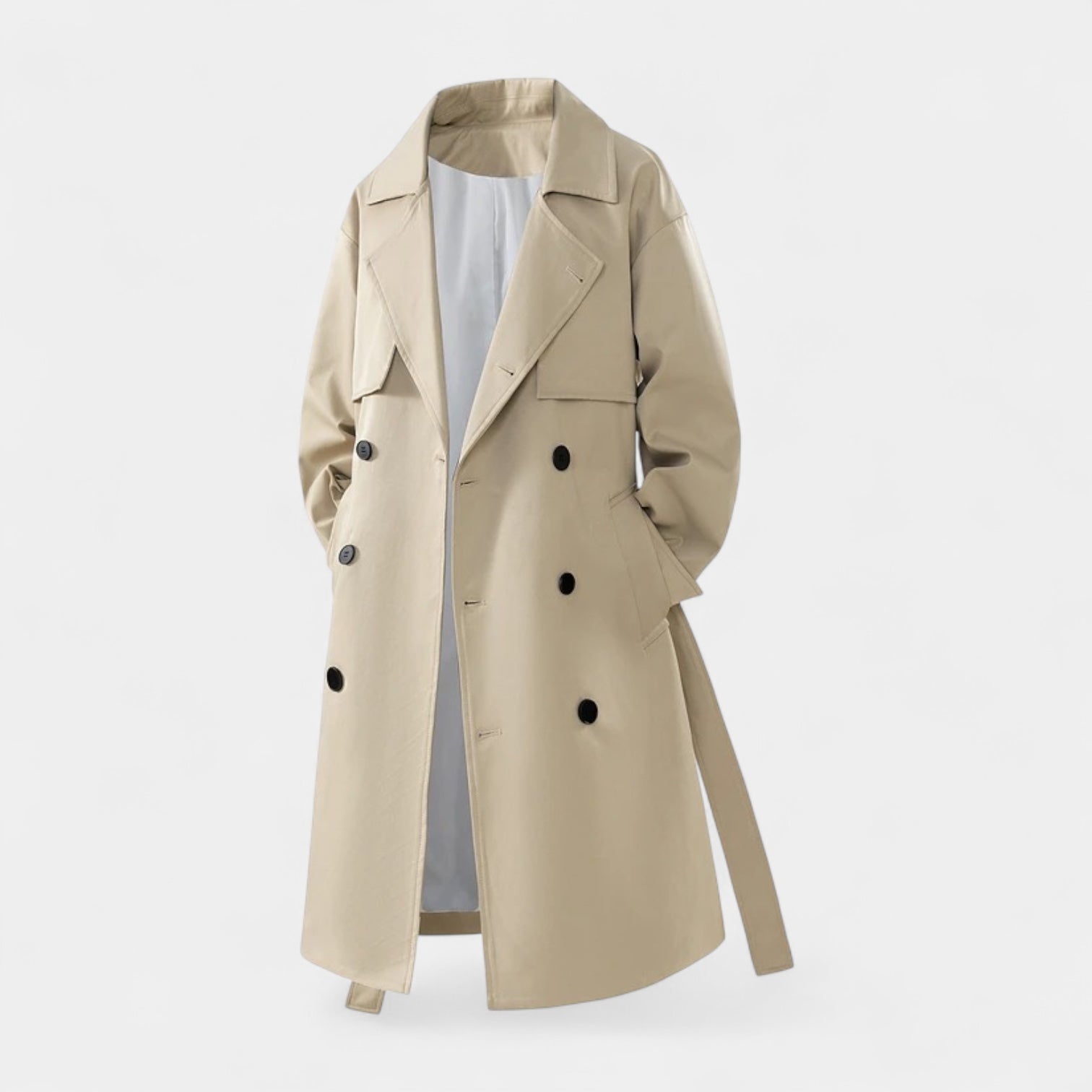 Noir | Men’s Waterproof Trench Coat Double-Breasted