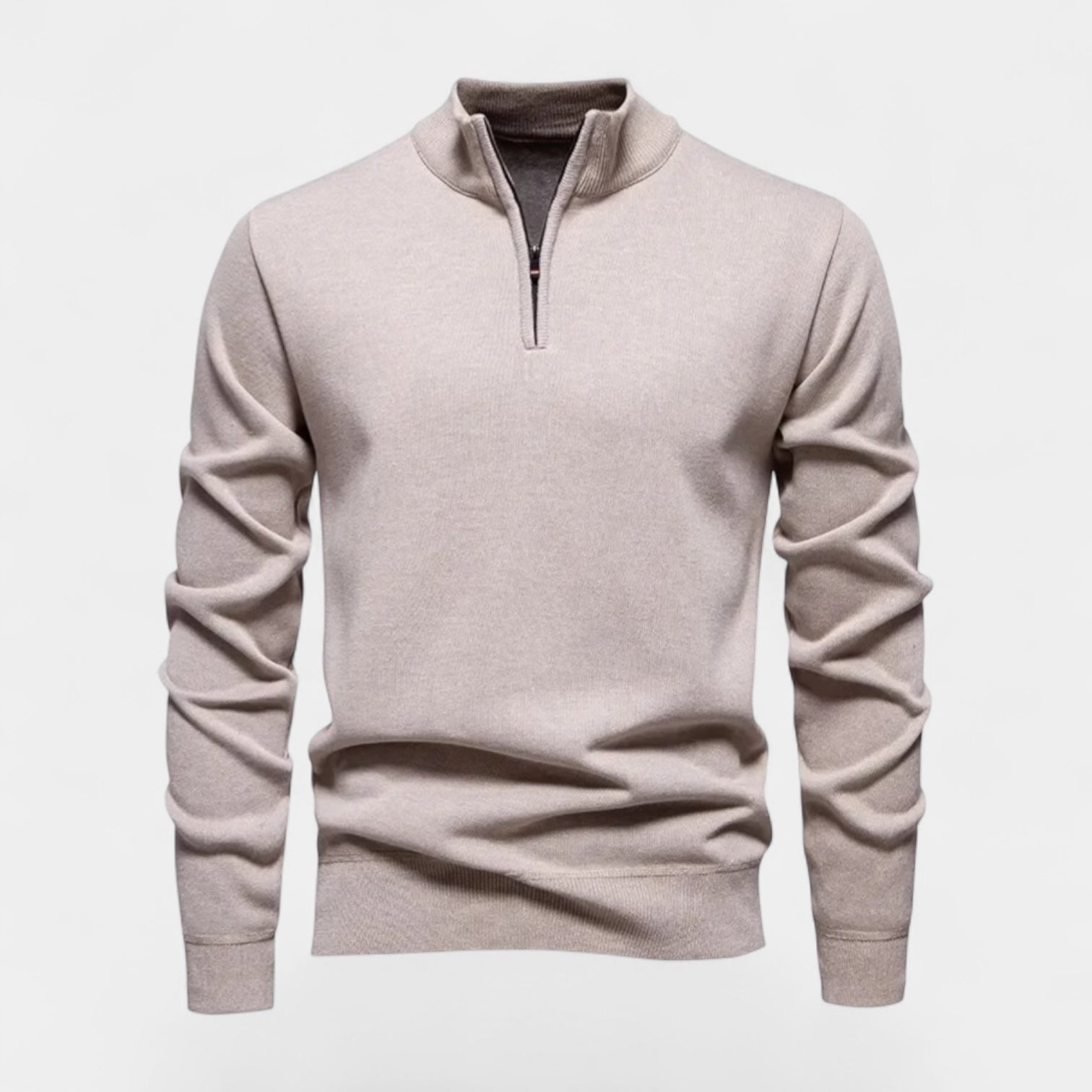 Noir | Men’s Quarter Zip Jumper - Ribbed Collar