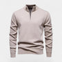 Noir | Men’s Cotton Quarter Zip Jumper - Ribbed Collar-Noir-Noir