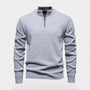 Noir | Men’s Cotton Quarter Zip Jumper - Ribbed Collar-Noir-Noir